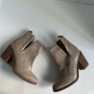 Diba True Womens Later On Metallic Cowboy Casual Ankle Boots Size 6